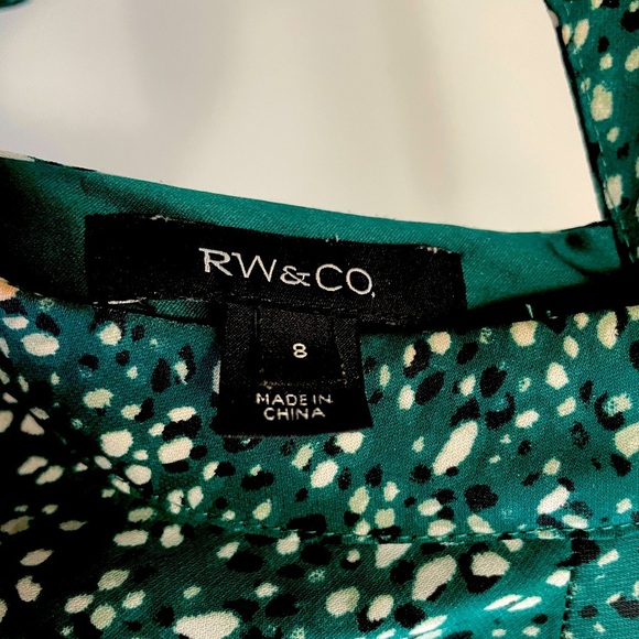 RW&CO Green Patterned Dress Size 8 - Picture 4 of 4